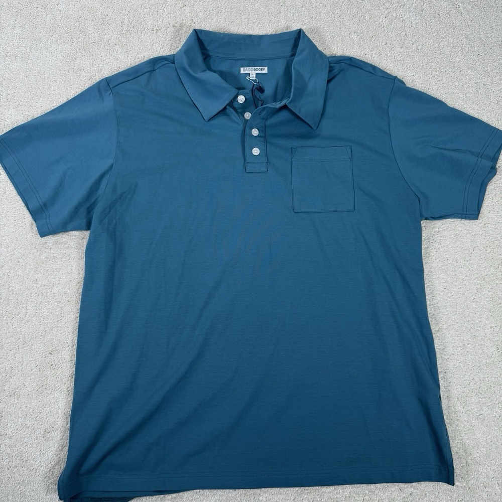 Men's Badd Bogey Golf‎ Polo Blue NWT XL Pima Cotton Spandex Blend